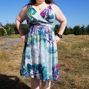 Beautiful Silk Chiffon Plus Size 18W Dress by Donna Morgan Excellent Condition